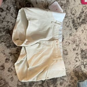 White Jean shorts maternity size 4